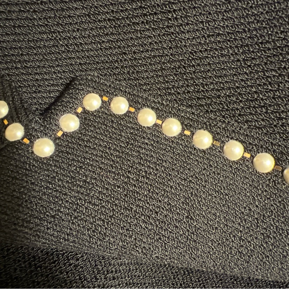 ❤️St John Dark Navy Santana Knit Jacket with Pearls and Sequins.  Size 10.. - Picture 8 of 16